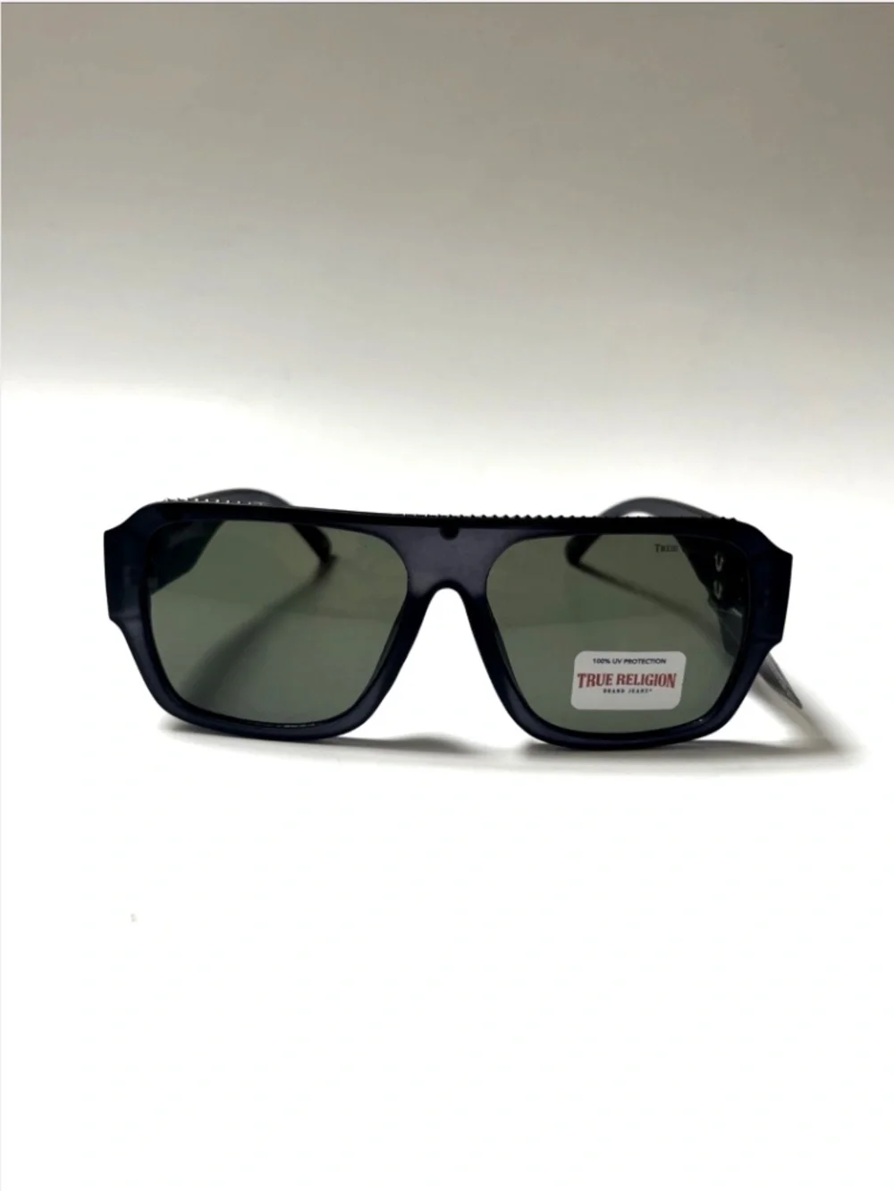 New TRUE RELIGION Aviator Sunglasses Oversized Acetate Frosted Gray Light Lens
